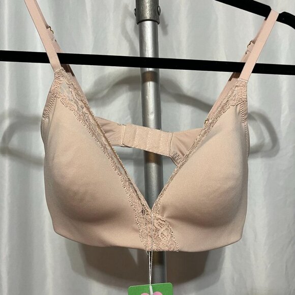 Natori Other - Natori Lightly Lined Lace Trim Bra Beige 30DD